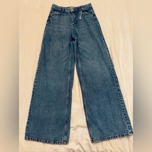Mango MNG Light Wash Wide Leg Jeans Youth 14 Women’s 0/2 Y2K Baggy Retro